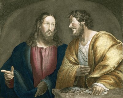 Jesus recruiting Matthew as a disciple by Giovanni Antonio Pordenone