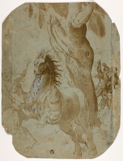 Conversion of St. Paul (recto); Man Seen from Back (verso) by Giovanni Antonio da Pordenone