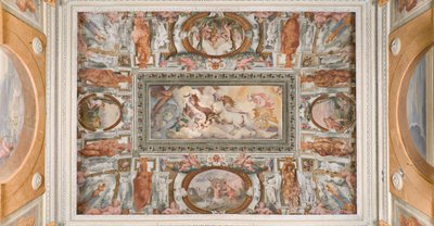 Chariot of the Sun Driven by Apollo, Apollo Loggia by Giovanni Battista and Cambiaso Luca Castello