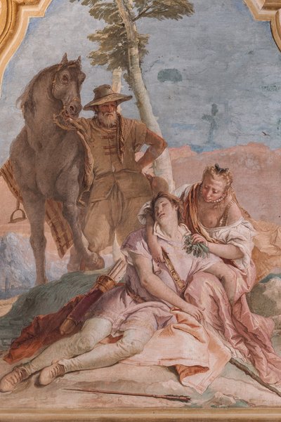 Palazzina (Small Building): Second Room or Room of Ariosto with Frescoes Representing Episodes from "Orlando Furioso": "Angelica Takes Care of Medoro