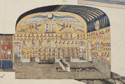 Section of the tomb of Psammuthis in Thebes, discovered and opened by Belzoni in 1818 by Giovanni Battista (after) Belzoni