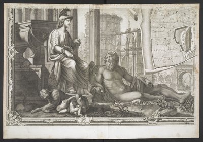 Figures and Sculptures, from Nuova Pianta di Roma, Data in Luce de G. Nolli by Giovanni Battista (after) Nolli