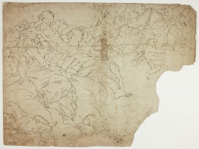 Saints, or Allegorical Figures and Putti on Clouds by Giovanni Battista Beinaschi