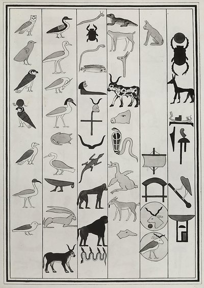 Drawings of the Decorations from Inside the Tomb of Pharaoh Psammetic I, Reproduced in 1817 by Giovanni Battista Belzoni, Housed in the British Museum, London by Giovanni Battista Belzoni