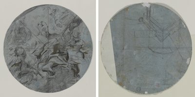 Apotheosis of a Saint (recto); Architectural Sketch(?) (verso) by Giovanni Battista Benaschi