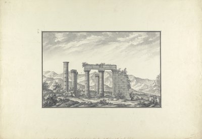 View of the ruins of an Ionic temple at Sardis, probably the Temple of Neptune, c.1750 by Giovanni Battista Borra