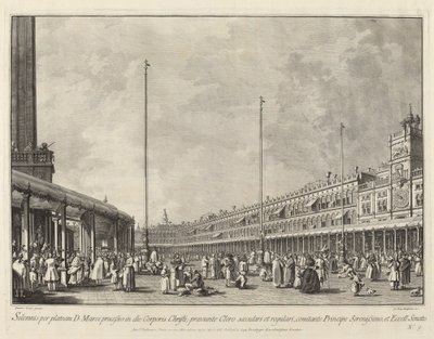 Procession on Corpus Christi Day in the Piazza San Marco by Giovanni Battista Brustolon after Canaletto