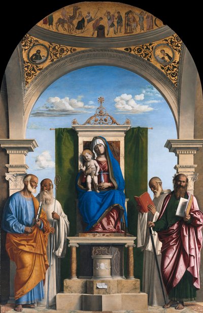 Enthroned Madonna with Child and Saints Peter, Romuald, Benedict and Paul, ca 1595 by Giovanni Battista Cima da Conegliano