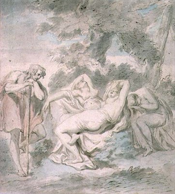 Cimon and Iphigenia with Two Female Attendants in a Landscape by Giovanni Battista Cipriani