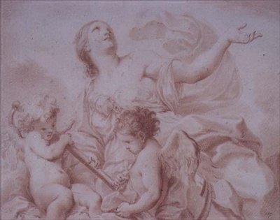 Figure of Hope, with two Winged Cupids holding an Anchor by Giovanni Battista Cipriani