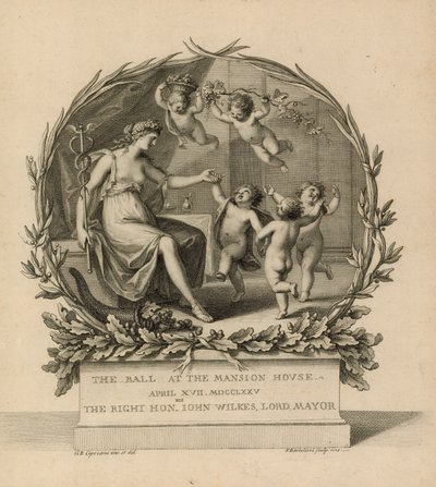Ticket to The Ball at the Mansion House, London, 17 April 1775 by Giovanni Battista Cipriani