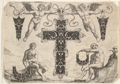 Cross-shaped Pendant and Four Other Motifs by Giovanni Battista Costantini
