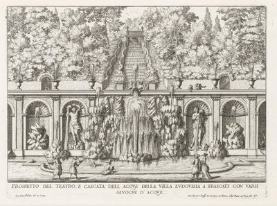 Cascade and Teatro delle Acque in the Gardens of the Villa Torlonia in Frascati by Giovanni Battista Falda