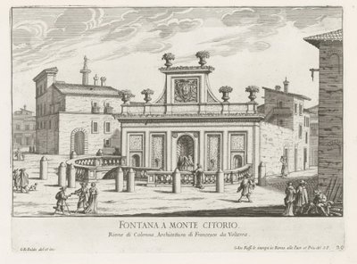 Fountain on Piazza Montecitorio in Rome (Fontane di Roma) by Giovanni Battista Falda
