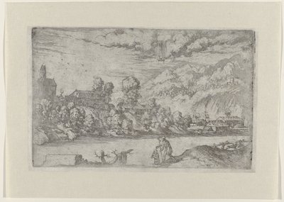 River Landscape with the Baptism of Christ (Landscapes with Scenes from the Life of Christ series) by Giovanni Battista Fontana