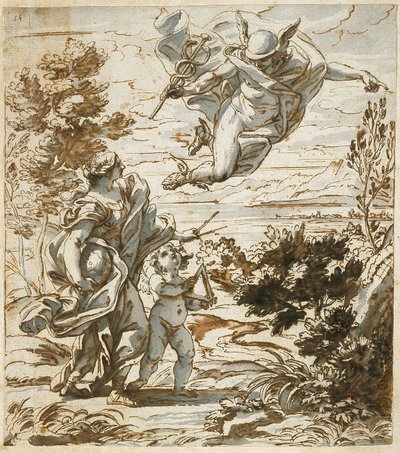 Mercury Leading Geography by Giovanni Battista Gaulli