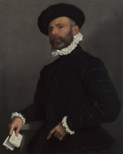 Portrait of a Man holding a Letter by Giovanni Battista Moroni
