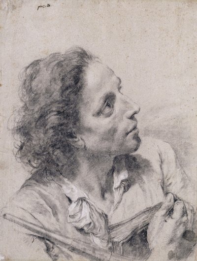 An Astronomer Holding a Book and a Telescope, Looking up to the Right by Giovanni Battista Piazzetta