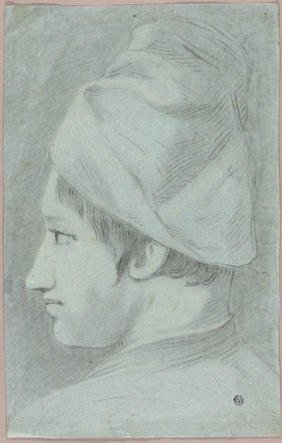 Head of Boy Wearing Hat in Profile by Giovanni Battista Piazzetta