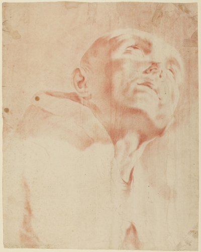 Head of a Monk Looking Up by Giovanni Battista Piazzetta