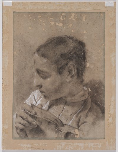 Head of a Young Man in Profile with a Book by Giovanni Battista Piazzetta