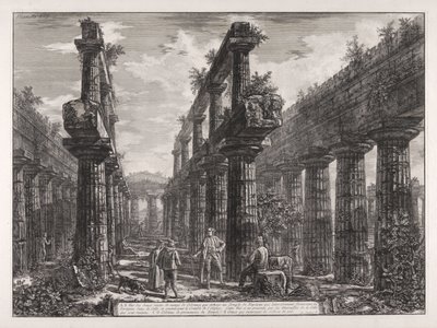 A., B. View of the Remains of the Two Rows of Columns in the Temple of Neptune, Which Laterally Formed the Porticoes in the Cella and Supported the Roof of the Building ... by Giovanni Battista Piranesi