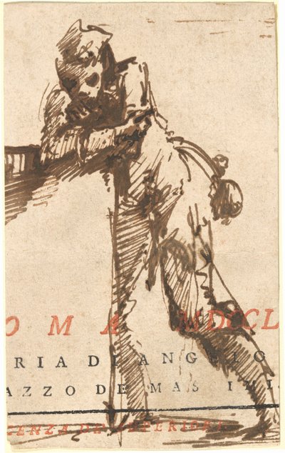 A Man Leaning on a Structure by Giovanni Battista Piranesi