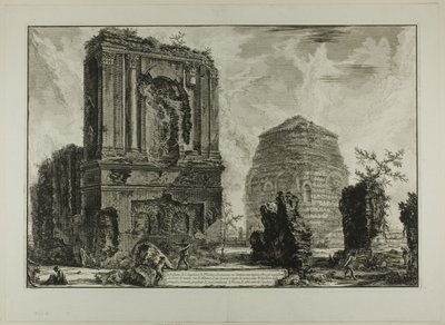 A. View of the Tomb of Licinianus Piso on the Ancient Appian Way... B. Tomb of the Cornelii..., from Views of Rome by Giovanni Battista Piranesi