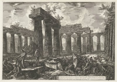 Basilica di Paestum in Paestum by Giovanni Battista Piranesi