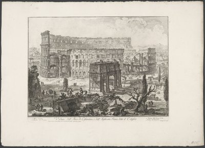 Arch of Constantine and the Colosseum in Rome by Giovanni Battista Piranesi