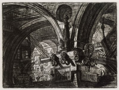 The Pillar with the Lamp (Plate 15 in: Carceri d