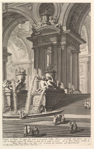 Group of Columns which Support Two Arches of a Great Courtyard by Giovanni Battista Piranesi