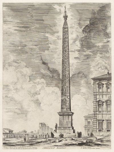 Egyptian Obelisk. This was erected by Pope Sixtus V in the Piazza di S. Gio. Laterano, from Vedute di Roma (Views of Rome) by Giovanni Battista Piranesi