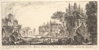 Plate 19: Part of the Ancient Appian Way about Three Miles Outside Porta S. Sebastiano by Giovanni Battista Piranesi
