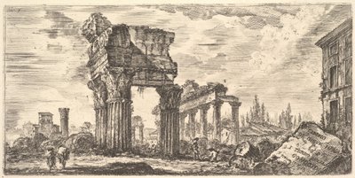 Plate 7: Temple of Jupiter Tonans Jupiter the Thunderer. 1. Temple of Concord. Temp..., ca. 1748 by Giovanni Battista Piranesi