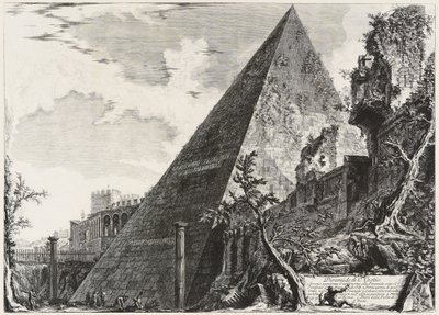 Pyramid of Caius Cestius by Giovanni Battista Piranesi