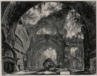 Ruins of a Statue Gallery in the Villa of Hadrian near Tivoli (from: Views of Rome) by Giovanni Battista Piranesi