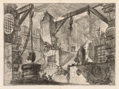 The Prisons: Colonnaded Interior with a Broad Stair by Giovanni Battista Piranesi