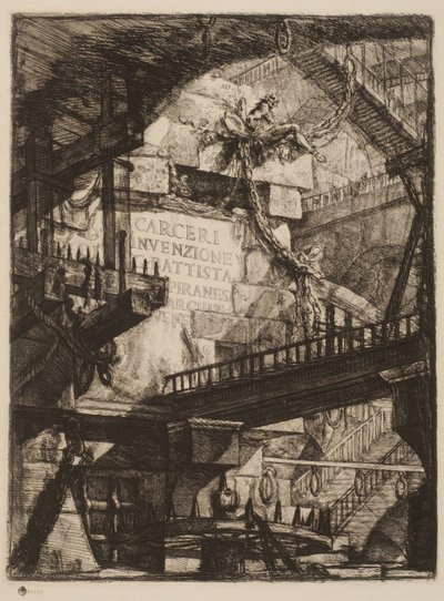 Title Plate, Plate I from Imaginary Prisons by Giovanni Battista Piranesi