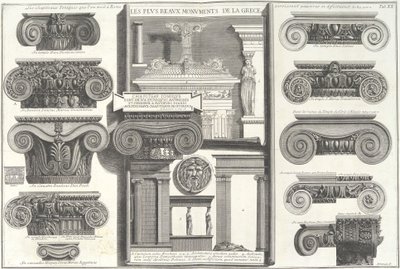 Various Roman Ionic Capitals Compared with Greek Examples, mid-18th century by Giovanni Battista Piranesi