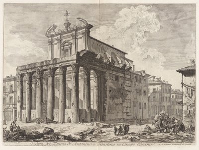 View of the Temple of Antoninus and Faustina in the Roman Forum, from Views of Rome by Giovanni Battista Piranesi
