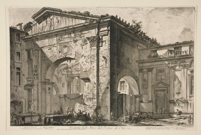 View of the Atrium of the Portico of Octavia, from Vedute di Roma by Giovanni Battista Piranesi