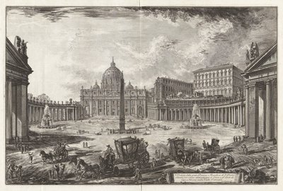 View of Large Piazza and Basilica of Saint Peter by Giovanni Battista Piranesi