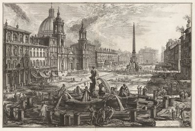 View of the Piazza Navona above the Ruins of the Circus Agonalis, from Views of Rome by Giovanni Battista Piranesi