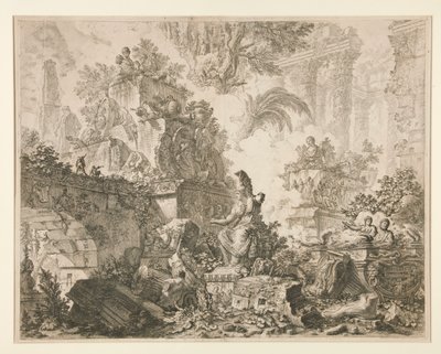 Vedute di Roma: Frontispiece with statue of Minerva by Giovanni Battista Piranesi