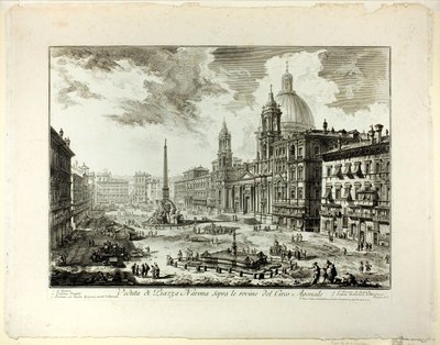 View of Piazza Navona above the ruins of the Circus of Domitian, from Views of Rome by Giovanni Battista Piranesi