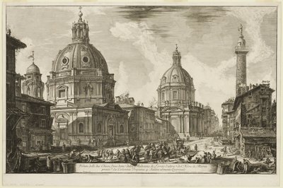 View of Two Churches, One Called 1. S. Maria di Loreto, the other 2. The Name of Mary, near 3. Trajan