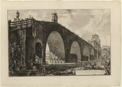 View of the Ponte Molle [or Milvian Bridge] over the Tiber two miles outside Rome, from Views of Rome by Giovanni Battista Piranesi
