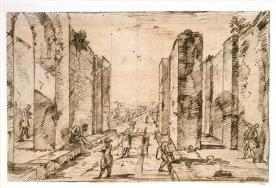 View through the Herculaneum Gate, Pompeii by Giovanni Battista Piranesi