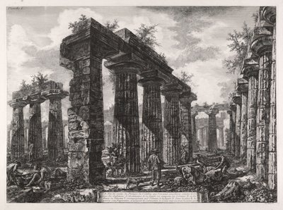 View of the Remains of the Pronaos of the Building Known as the College des Anfictions, from Different Views of Pesto by Giovanni Battista Piranesi